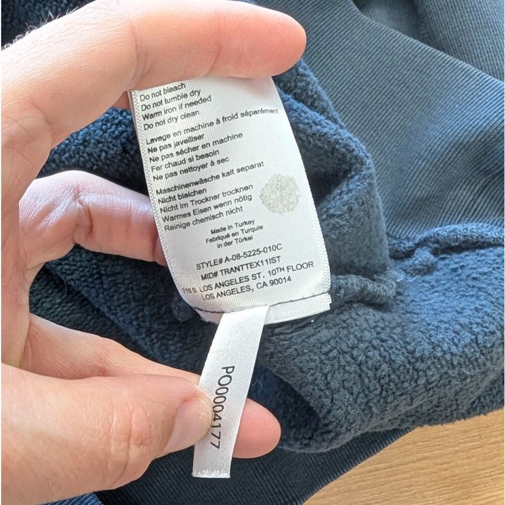 Anine Bing Jaci Sweatshirt Myth San Francisco Womens XS Charcoal Terry Crewneck - Picture 8 of 9